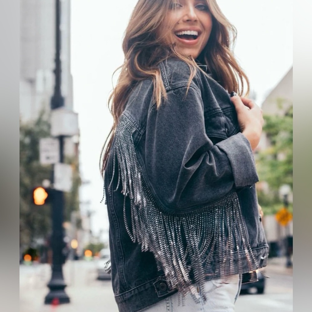Daniel Diamond Denim Rhinestone Fringe Jacket / Daniel X Diamond / The Andy